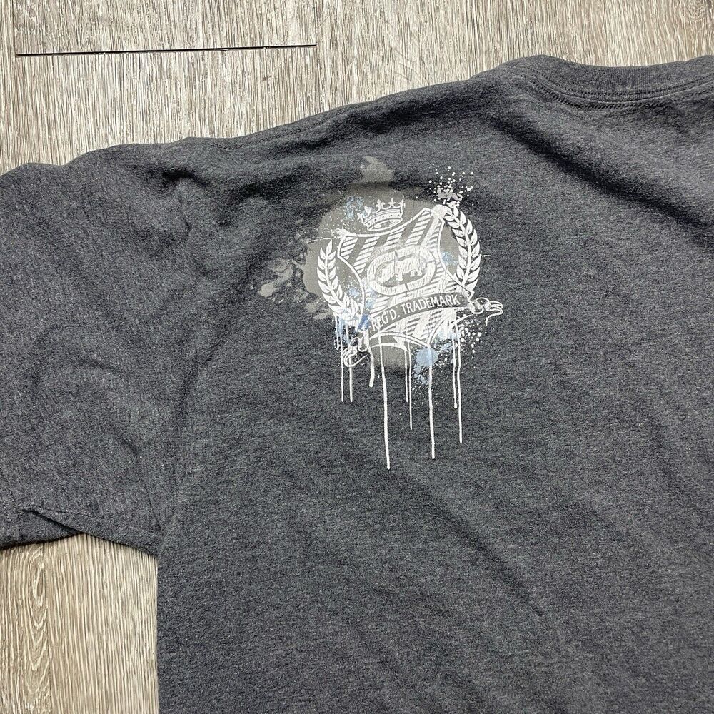 Ecko Unltd Paint Drip Logo T Shirt Black Size L Skate Y2K - Picture 4 of 4